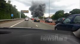 Bus fire on the M4