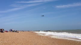 Vulcan bomber above Hasting