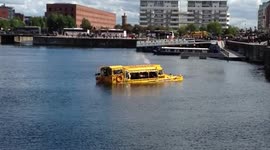amphibious duck marine sinks in Albert dock, Liverpool