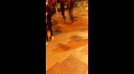 Ireland fans v France fans in Cardiff streets