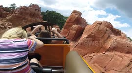 Ride POV 'Big Thunder Mountain' at Magic Kingdom, Disney World, Orlando.