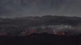Volcanic eruption, lava field
