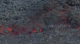 Lava flowing