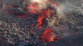 Volcanic lava rolling