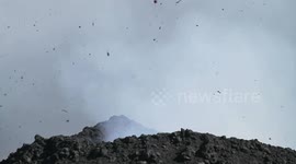 Detail volcanic explosion
