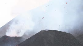 Etna eruption panoramic view