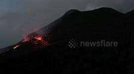 Volcanic eruption at dawn