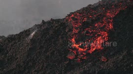 Lava flowing at dawn