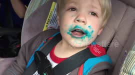 Toddler denies eating cupcake despite icing all around his mouth