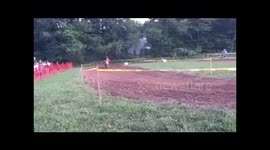 Slow Motion Dirt Bike Kicking Up Dirt