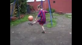 ^ year old doing kick ups
