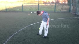 Head shot Without music Tennis ball kick ups