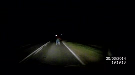 Car overturns after avoiding mysterious man in the night