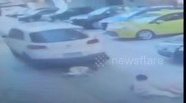 Right-turning SUV runs over four children