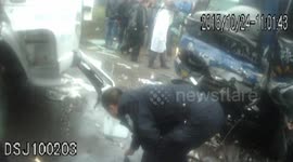 Shocking head-on collision on motorway in China