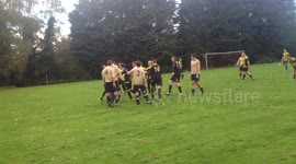 Mass brawl breaks out amateur football match
