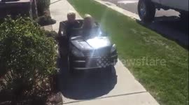 5 year old does wheel stand in power-wheels