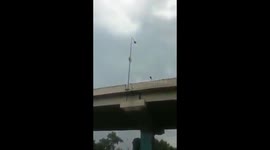 Metro bridge while earthquake jolts Islamabad pakistan