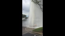 Truck hits fire hydrant