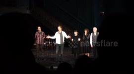 Benedict Cumberbatch taking a bow after Hamlet and making a plea for Syrian refugees