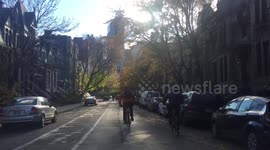 Driver's humorous reaction to cyclists hogging the road