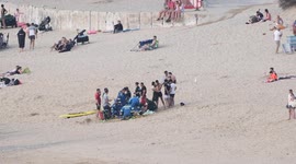 Coastguard rescue person in distress as thousands flock to beach in Cornwall