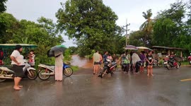 Dozens of homes flooded after river overflows in Thailand