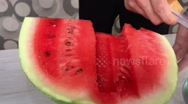Heatwave hack: DIY guru builds knife that slices and dices watermelon