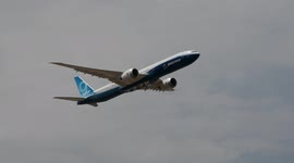 Amazing wing over of Boeing 777-9 (Boeing 777X) Demonstrator