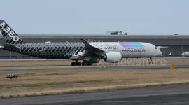 Airbus A350-900 Airspace demonstrator carries out a near vertical take-off and climb out