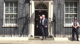 Boris Johnson leaves Downing Street for his last PMQs
