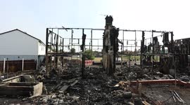 Aftermath footage shows houses decimated by fire in Barnsley, UK