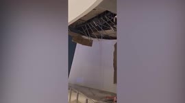 Ceiling collapses inside mall as shoppers rushed inside to shelter from storm