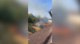 Heroic dad managed to stop a wall of flames reaching his house with a garden hose