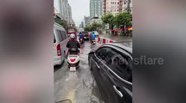 Roads inundated after tropical storm causes flash floods Bangkok, Thailand