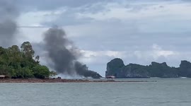 Boat catches fire injuring 18 tourists while traveling to Thailand's 'death island'