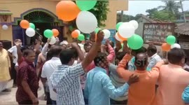 Celebrations erupted across the town of Rairangpur in Odisha’s for Presidential election Droupadi Murmu