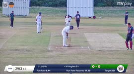 Funny moment dad forgets his pads during village cricket game