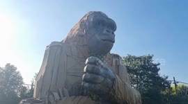 Giant animatronic gorilla sculpture unveiled at Bristol Zoo to announce the opening of new site