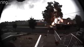Security camera in New Jersey captures moment lightning strikes home