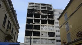 Aftermath of a building fire in São Paulo, Brazil