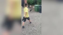 10-year-old celebrates school ending for summer by dumping his school uniform IN THE BIN