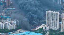 Auto Parts Warehouse Fire In Nanning, Guangxi, China