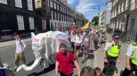 Hundreds of 'Just Stop Oil' protesters march through central London