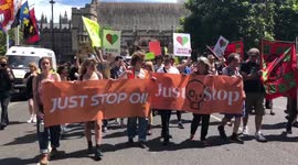 Hundreds of Just Stop Oil protesters block roads around Parliament Square