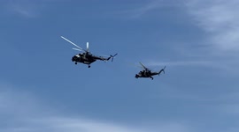 Czech Air Force Mi-24 Hind & Mi-171S Hip Combat Helicopters, Performing at the int air tattoo 2022. (4K)