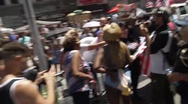 WATERGUN Fights and ARRESTS After Andrew Giuliani speech outside Fox News NYC