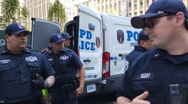 WATER GUNS and ARRESTS After Andrew Giuliani speech outside Fox News NYC