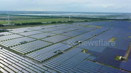 World Largest Tidal Flat Wind Power Industry Base In Yancheng, China