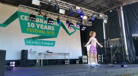 TikTok dance opening the ‘CELEBRATING 10 YEARS’ FESTIVAL SITE at Olympia Park, London, UK